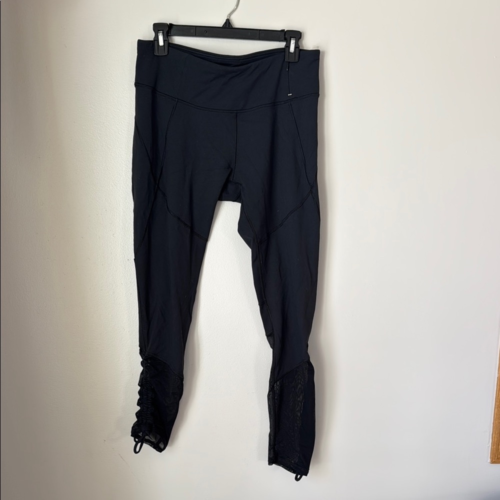 Black Leggings with Mesh Detail